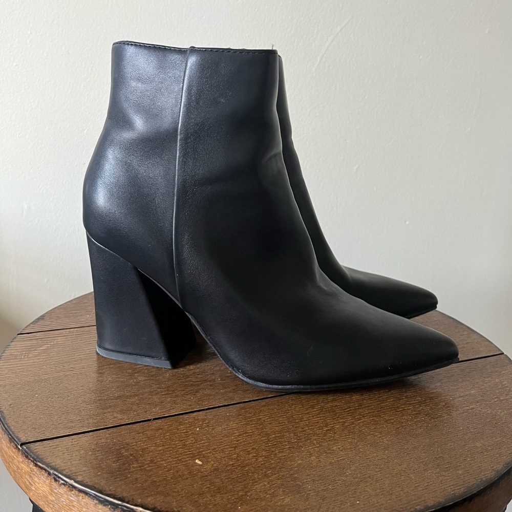 Black Ankle Boots with Block Heel